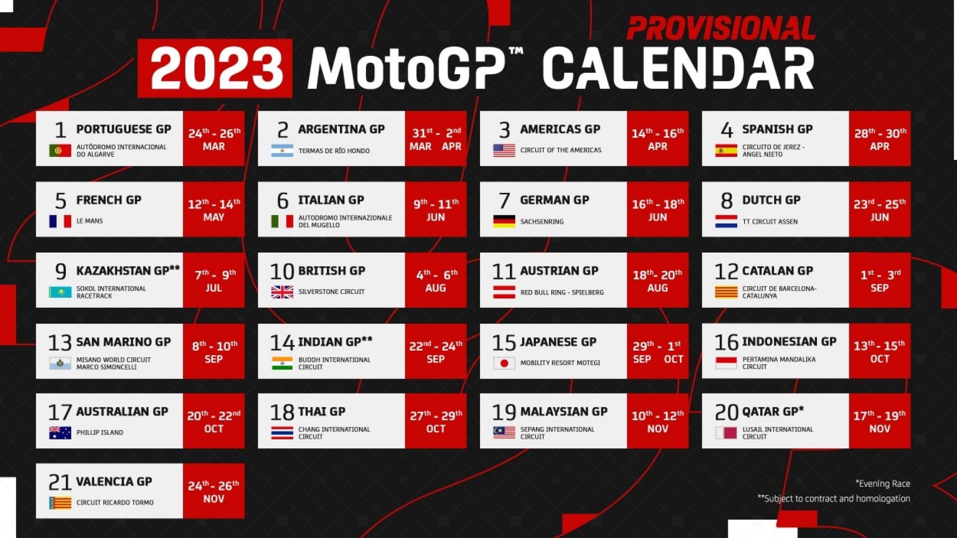 ตารางแข่งขัน MotoGP 2023